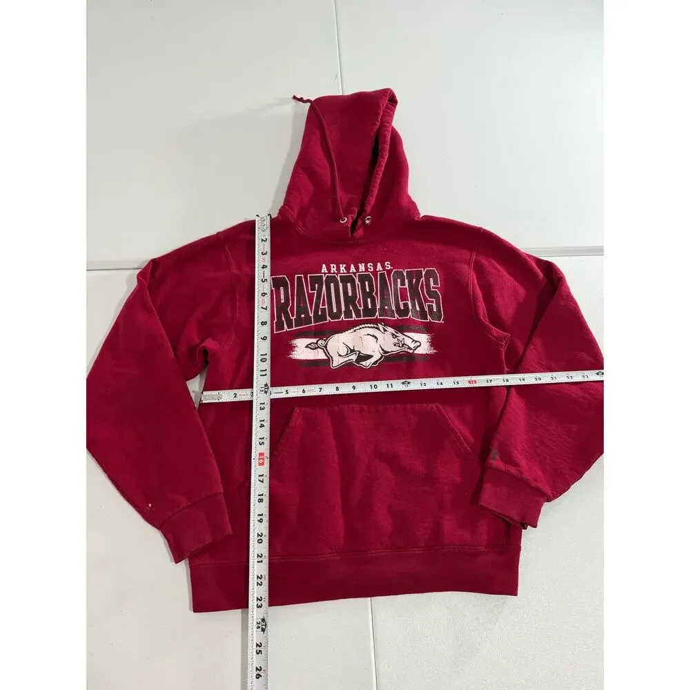 Arkansas Razorbacks Hoodie Mens Small Maroon Russell Pullover Sweatshir